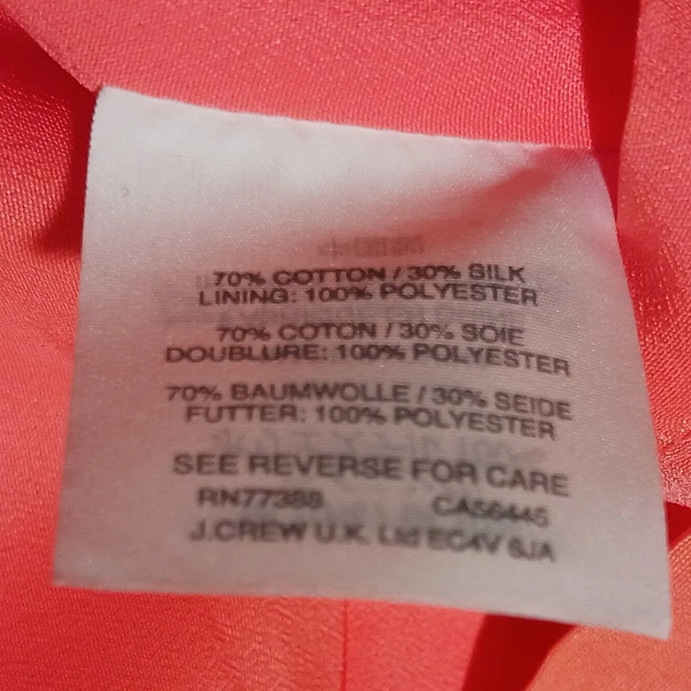 J. Crew Classic Silk Faille Peplum Dress Coral Pink